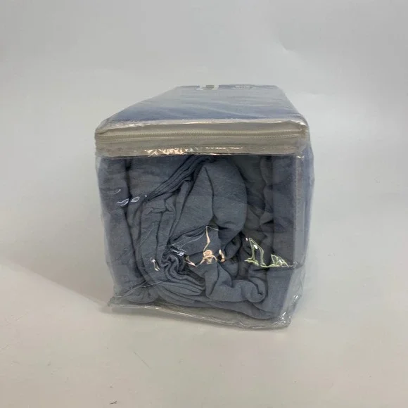 Jersey Knit Full Sheet Set Heathered Sky Blue Soft Cozy All‎ Season Bedding - Picture 4 of 7